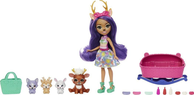 Set lodrash Mattel Enchantimals BFF Reveal Danessa Deer, kukull 15 cm, me kafshë surprizë, shumëngjyrëshe