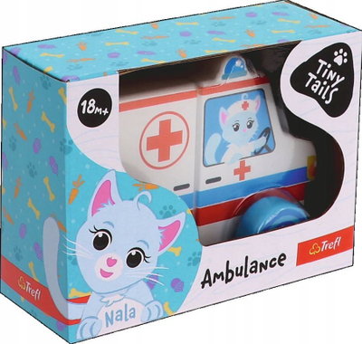 Lodër druri ambulancë TREFL Tiny Tails 61787, magnetike, me rrota