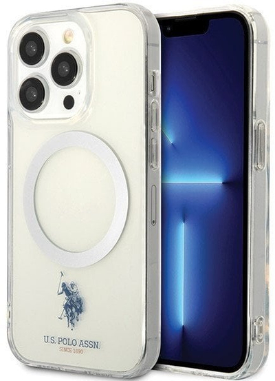 Kалено футроло U.S. Polo Assn, за iPhone 15 Pro Max, MagSafe, проzirно