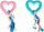 Lodër përtypëse për qen Duvo Plus Chew Toy Heart, TPR, 14cm, me litar