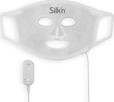 Maskë fytyre LED Silkn FLM100PE1001, 4 ngjyra dritash, silikoni, e bardhë