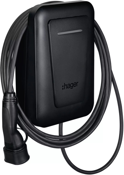 Stacion karikimi Hager Witty One, 11kW 3 fazor, Type 2 kabllo 6.5m, i zi