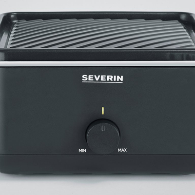 Mini raclette grill Severin RG 2360, pllaka grilli jo ngjitëse, 700W, i zi