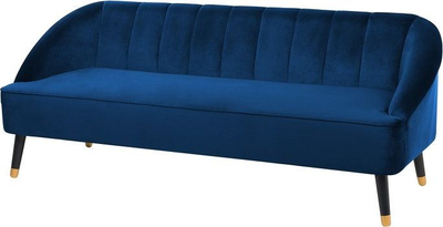 Divan 3-ulës Beliani Alsvag, kadife, 191 cm, blu navy