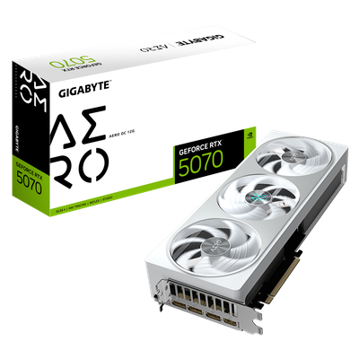 Kartelë grafike GIGABYTE GeForce RTX 5070 AERO OC 12G, 12GB GDDR7