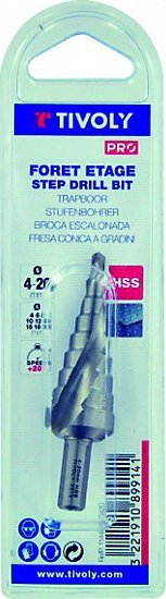 Stërvitëse shkallare TIVOLY HSS D1 30, 4 30mm, spirale helikoidale, për metal