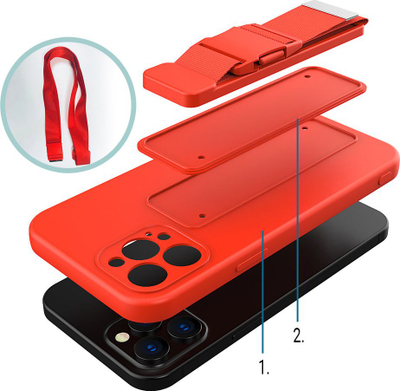 Këllëf telefoni Hurtel Rope Case për iPhone 12 Pro Max, me varëse qafe, TPU, blu e çelët