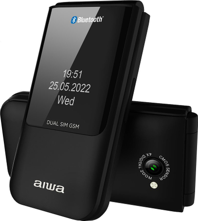Telefoni Aiwa FP-24BKMKII, 2.4", Dual SIM, me kapak, i zi