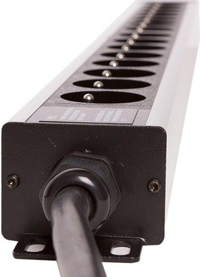 Електрична лента PDU 20 порти, 230V, кабел без приклучок, сребрена