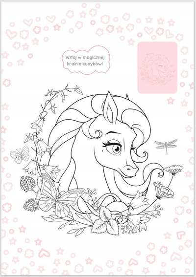 Libër ngjyrosës Pianka Velvet Magic Ponies, me ngjitësa, për kalamaj