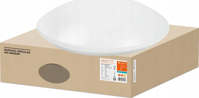 Plafonierë LED LEDVANCE Surface Circular 250 me sensor, 13W, IP44, dritë e bardhë e ftohtë