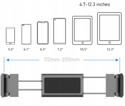 Mbajtëse për ndenjësen e veturës SAIJI, për telefon dhe tablet deri 12.3", e zezë