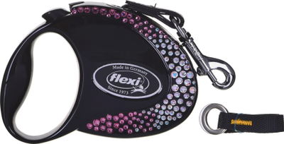 Litar automatik për qen Flexi Glam S, 3m, deri 12kg, ngjyrë e zezë oniks