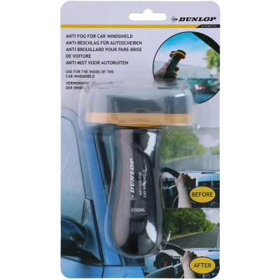 Mjet për pastrim xhami Dunlop Anti-Fog, 100ml, për xhamin e përparmë, i zi