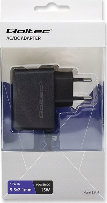Furnizues energjie Qoltec Plug in, 15W, 15V 1A, i zi