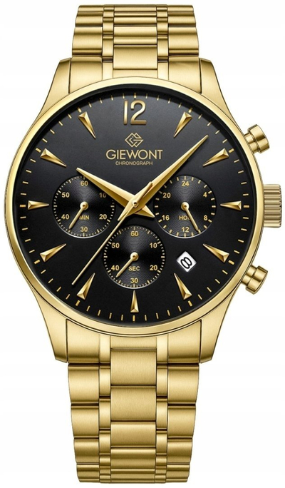 Ora burrash Giewont GW6310-B4, kronograf, xham safir, ar e zezë