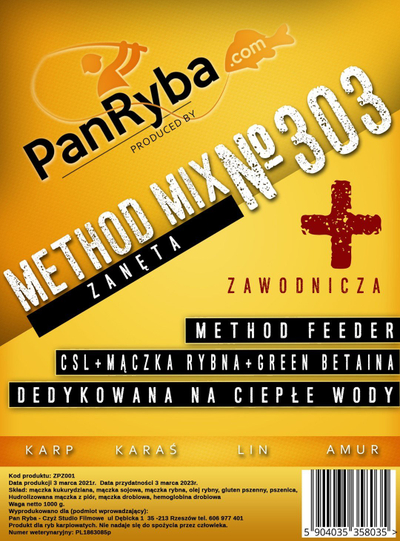 Karrem peshkimi PanRybA Method Mix No 303, Green Betaine, për krap, 1kg
