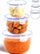 Set ena rrethore Dunya Seal, 3 copë, 625 ml 1200 ml 2100 ml, me kapak silikoni, transparente