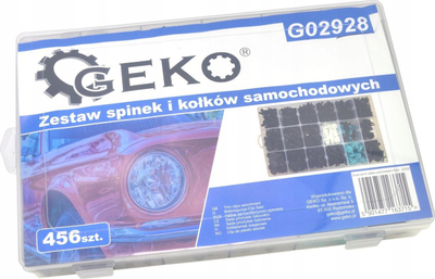 Set kapëse tapicerie veture Geko, 456 copë, me kuti plastike, shumëngjyrëshe