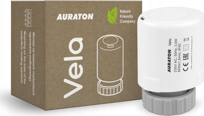 Aktuator termik Auraton Vela 638, 230V, filetë M30x1.5, i bardhë