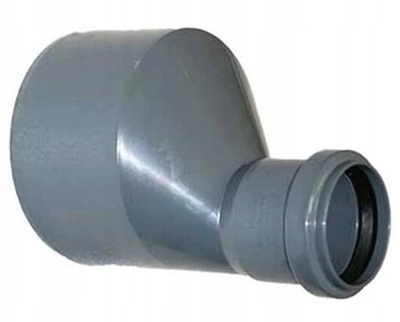 Reduktim kanalizimi Sewer, 110mm në 50mm, i drejtë i gjatë, gri