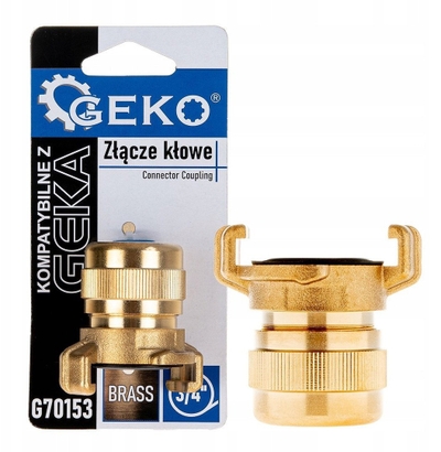Konektor zorresh GEKO G70153, bronzi, 3/4", ngjyrë ari