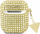 Kuti mbrojtëse Guess Hardcase Rhinestone Triangle për Apple AirPods, poliuretan, gold