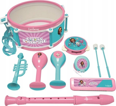 Set muzikor Lexibook Gabby's Dollhouse, 7 instrumente, lodër muzikore, rozë dhe kaltër