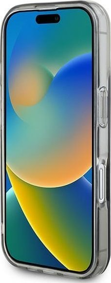Këllëf telefoni Guess GUHMP16SHFWFCK për iPhone 16 6.1", MagSafe, me lule, transparent