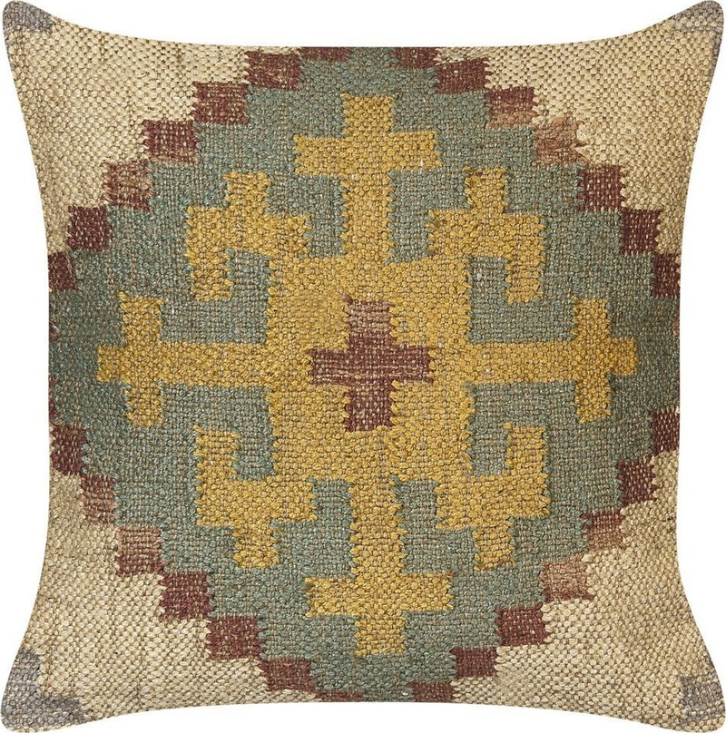 Jastëk dekorativ SARON Jute Cushion, 45x45cm, model kilim, shumëngjyrësh