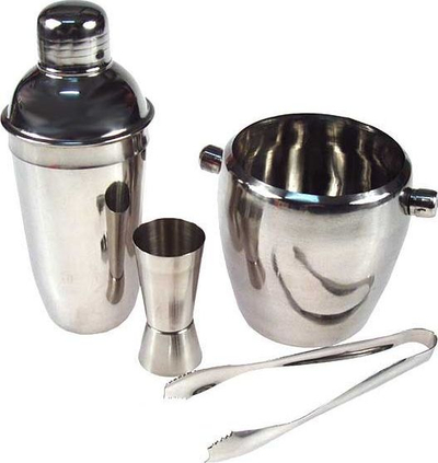 Set pajisjesh për banakier Metlex MX-9316, 4 pjesësh, të argjendë