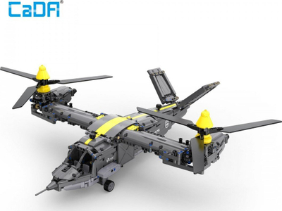 Set për ndërtim CaDA Technic Helikopter i Madh 1424EL, 1436 copa, 53.6cm, gri me të verdhë