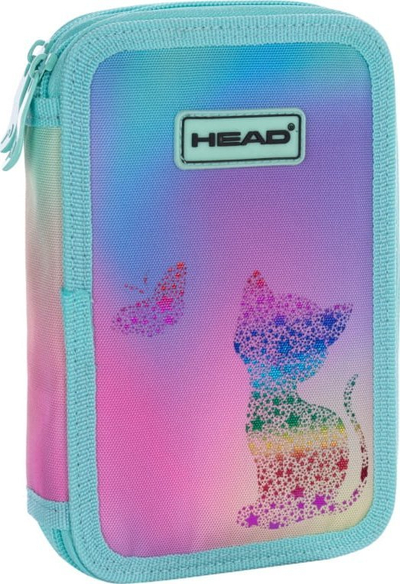 Penar Astra Double Pencil Case Head Kitty Ombre, me 2 ndarje, shumëngjyrësh
