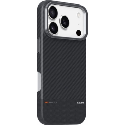 Kapak telefoni LAUT KEV Protect për iPhone 17 Pro, fibër aramid, i zi