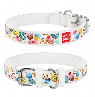 Јакичe за куче Waudog Leather Donuts R4, природна кожа, 30-39cm, бело