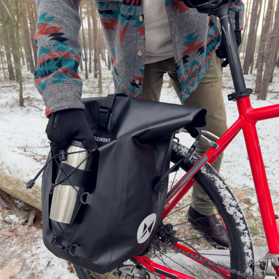 Çantë biçiklete për bagazher, 25L, waterproof, e zezë