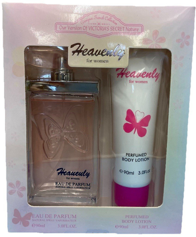 Set dhurate parfumi Designer French Collection Heavenly, Eau de Parfum 90 ml, locion trupi 90 ml