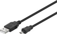 Kabllo USB MicroConnect USB A në mini USB, 1.8 m, e zezë