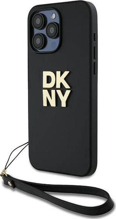 Kapak telefoni DKNY DKHCP15XPBSWSK për iPhone 15 Pro Max 6.7", hardcase me rrip dore, i zi