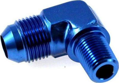 Reduktim alumini TurboWorks mashkull-mashkull 90°, AN6, 1/4 NPT