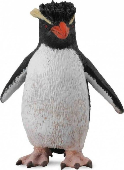 Figurinë kafshe Collecta Rockhopper Penguin, lodër për mësim, shumëngjyrëshe