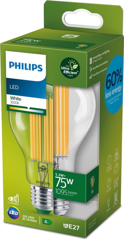 Llampë LED Philips Classic A70, E27, 5.2W 1095 lm, dritë e ngrohtë 3000K