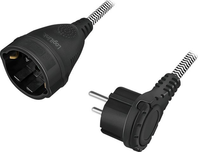 Kabllo zgjatues LogiLink LPS104, 3 m, prizë Type F, i zi e i bardhë