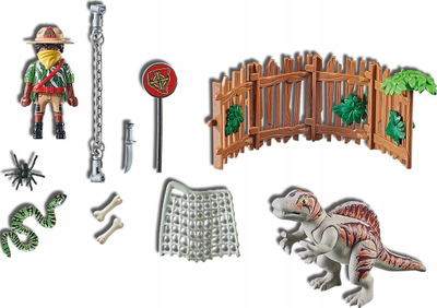Set lodrash Playmobil Dino Rise Baby Spinosaurus 71265, figurë eksploratori, dinosaur i vogël, shumëngjyrësh