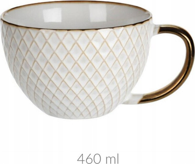 Filxhan porcelani pa markë, 460 ml, me reliev rombesh, bezhë