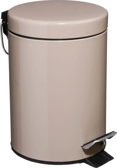 Koshi metalik për mbeturina 3L, me pedal, kafe