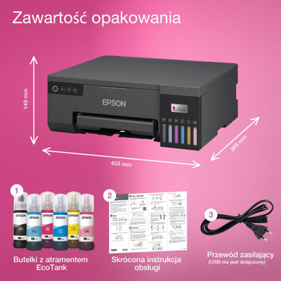 Printer për foto Epson EcoTank L8050 5760 x 1440 DPI 8" x 12" 20x30 cm Wi-Fi, i zi