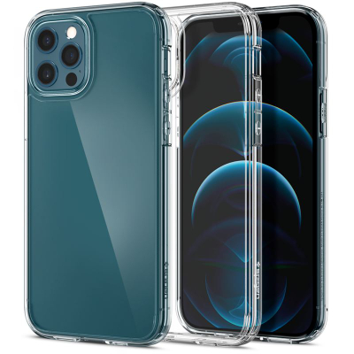 Mbështjellës për iPhone 12/Pro Spigen Ultra Hybrid, transparent