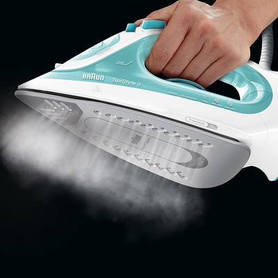 Hekur me avull Braun TexStyle 3 SI3041.GR, 2350W, taban FreeGlide 3D, jeshil