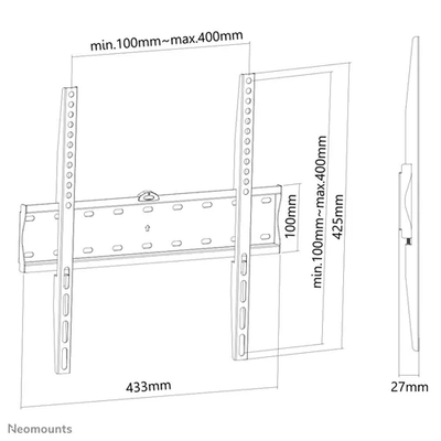 Mbajtëse muri për TV Neomounts FPMA W300BLACK, 32" 55", deri 40kg, e zezë